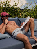 Relaxed Fit Cotton Knit Boxer (Button Fly) - Navy Blue
