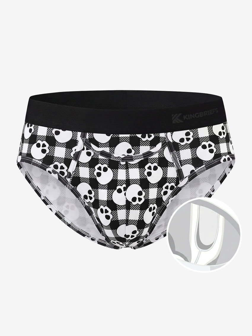 【Pre-Order】Zero-G™ MicroModal Brief (Horizontal Fly) - Halloween | Skull Gingham