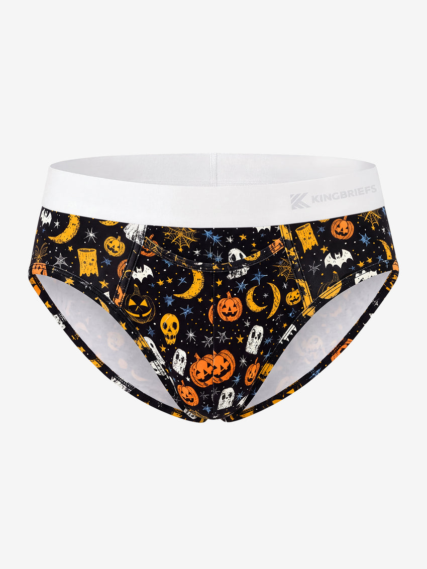 【Pre-Order】Classic Soft MicroModal Brief(Horizontal Fly) -Halloween | Moonlit Pumpkins