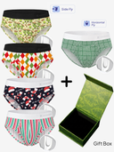 【Pre-Order】Christmas Holiday Mix MicroModal Briefs 5-Pack Gift Set