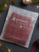 【Pre-Oder】 Relaxed Fit Knit Boxer (Button Fly) - Christmas | Crimson Cabin Check