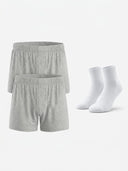 Lounge Set · Knit Boxer + Mid Crew Socks (Gray)