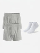 Lounge Set · Knit Boxer + Low-Cut Socks (Gray)