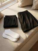 Lounge Set · Knit Boxer + Low-Cut Socks (Black)