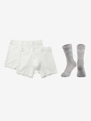 Active Set · Boxer Brief + Trunk + Crew Socks (White)