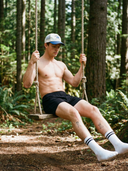 Relaxed Fit Knit Boxer (Button Fly) - Black