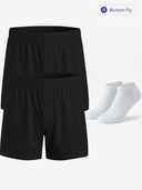 Lounge Set · 2 Knit Boxer + 1 Low-Cut Socks (Black)