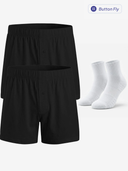 Lounge Set · 2 Knit Boxer + 1 Mid Crew Socks (Black)