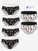 【Pre-Order】Halloween MidNight Boo & Sugar Skull Briefs 6-Pack