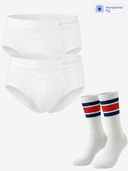 Classic Soft Brief + Vintage Crew Socks 3-Pack Set