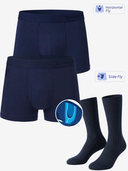 Classic Soft Trunk + Signature Dress Socks 3-Pack Set