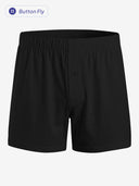 Relaxed Fit Knit Boxer (Button Fly) - Black