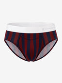Classic Soft MicroModal Brief（Horizontal Fly） - Classic Pattern Club | Blue Current Stripe