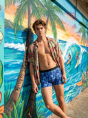 【Pre-Order】Classic Soft MicroModal Trunk（Horizontal Fly） - Island Ease | Blue Shade