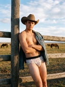 【Pre-Order】Zero-G™ MicroModal Brief (Horizontal Fly) - Saddle & Stakes | Ranch Toile Mini
