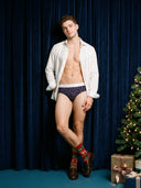 【Pre-Order】Classic Soft MicroModal Brief（Horizontal Fly） -Christmas  | Midnight Garland