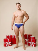 【Pre-Order】Zero-G™ MicroModal Brief（Side Fly） - Christmas | Holly Blue Kiss