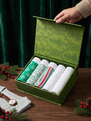 【Pre-Order】Christmas Holly & Snow Briefs 5-Pack Gift Set · White / Holiday Prints